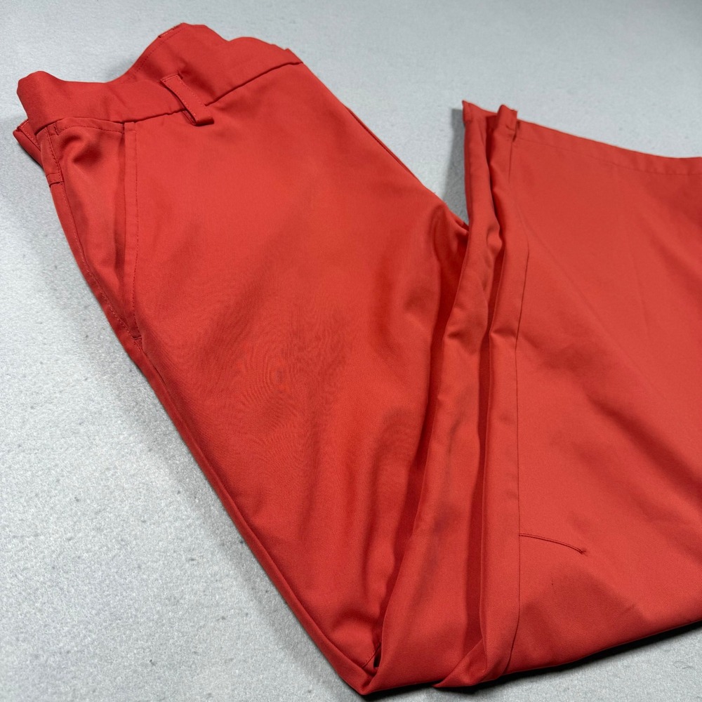 IZOD Golf Mens Slim Fit Pants Burnt Orange Red 34x30 Flat Front Performance‎